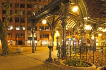 Pioneer Square and Sports stadiums- not all that far.