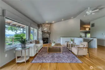 The vaulted ceilings and large windows provide this space with abundant lighting year round.