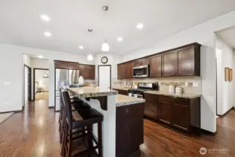 View of kitchen from Large eat in kitchen/dining.