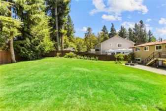 REAR GRASSY YARD - Showing back of house