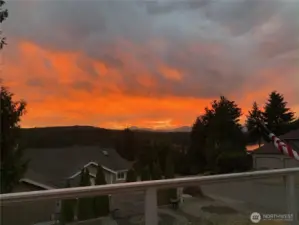Stormy day sunset.