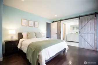 Primary bedroom with luxury bath