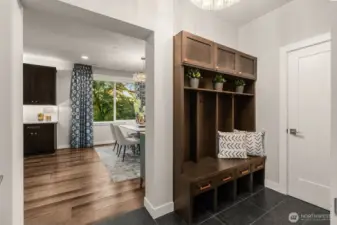 Mudroom off garage