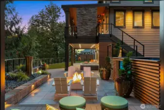 Permanently plumbed fire pit