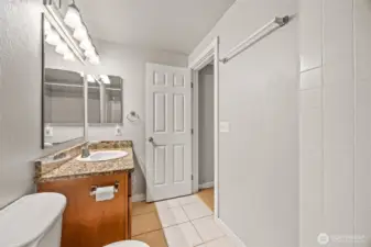 Details of bathroom cabinetry.