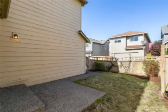 Fully fenced backyard + patio