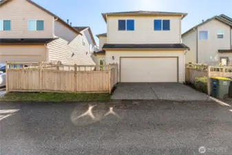 Alley access to garage creates privacy