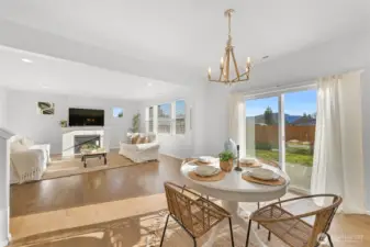 Large sliding door to backyard patio