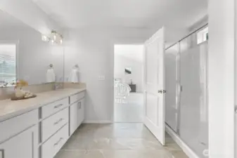 Shower and linen closet