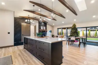 Kitchen leading to living room