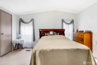 The primary bedroom has a walk-in closet and has the primary bathroom attached.  This is located on the left side of the home.