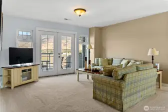 Second Floor Family room Space with Lake front Balcony