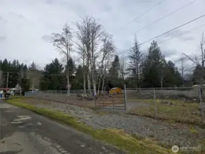 Looking north from the street.