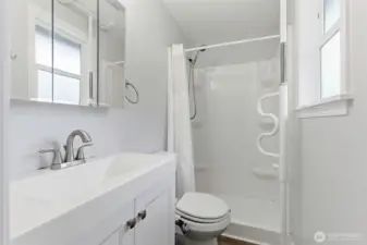 Primary bathroom, safety handrail can be removed.