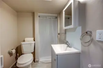 Downstairs 3/4 bath, all new