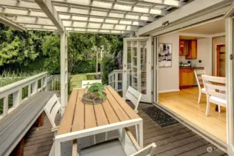 Covered deck off the kitchen. Perfect for entertaining!