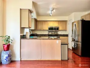 View of kitchen plus a good size pantry.