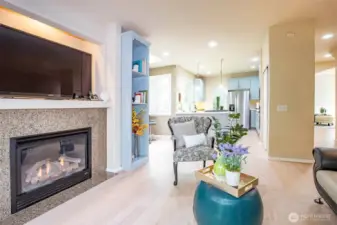 Family Room showcasing Gas Fireplace.