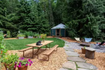 This tranquil garden area is fully fenced.