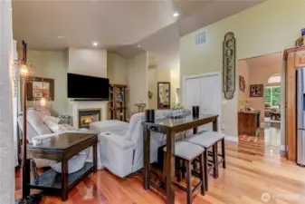 Family room open to kitchen