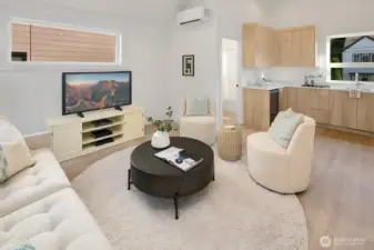 The carriage house has a family room area, full bath and kitchenette.