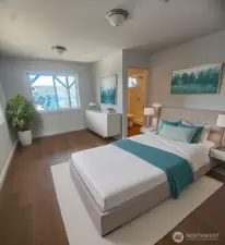 Lower Ensuite Virtually Staged.