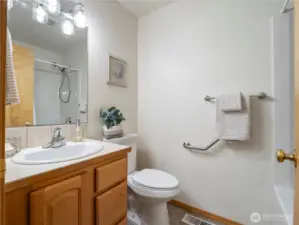 Your guest has the convenience of their own bathroom when they come to visit.