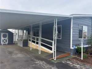 Looking at Home from the driveway. New paint!