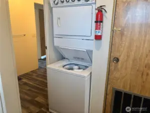 Washer and dryer go with home.