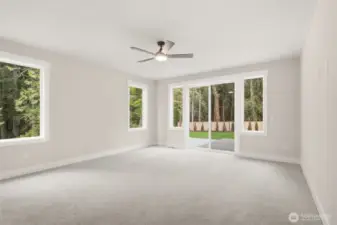 Sliding door out of main floor primary suite