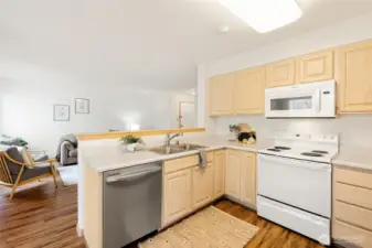 Brand new dishwasher and lots of storage