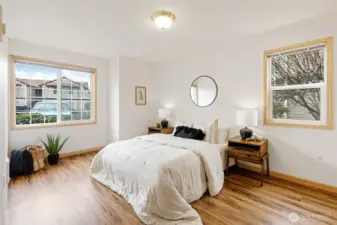 Large primary bedroom with great light