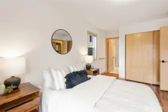 Large closet and attached 3/4 bath