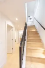 main floor hall with stairs leading up to 2nd floor