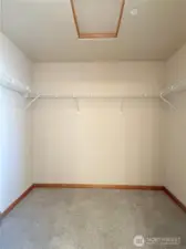 Walk-in closet in primary suite