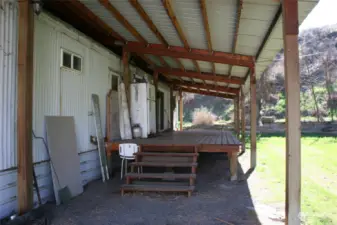 Entrance to back porch from shop