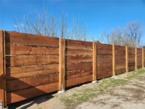 brand new privacy fence off of Castle Rd, installed March 2024