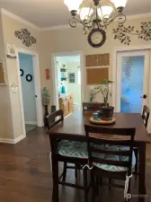 Open floor plan with area for dining room table