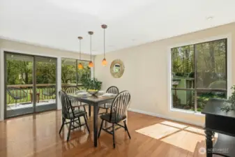 Ample windows bring in morning and afternoon sun