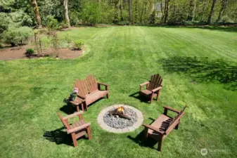 A backyard firepit is the perfect place to unwind after a long day