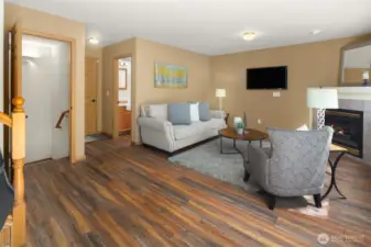 Entrance to the lower level rec room.