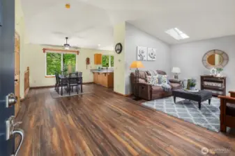 Newer vinyl plank flooring.