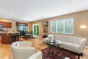 View of living room looking at dining room.