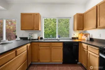 Well Designed Kitchen w/ plenty of cabinets + pantry.
