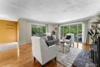Living Room with Slider to large deck and front door