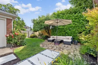Mature landscaping completes the picture and encourages time to stop and smell the roses!