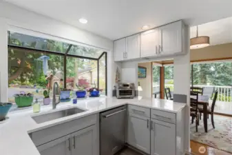 Quartz countertops and newer cabinetry