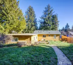 Backyard view of house