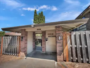 Gated entry provides controlled access to this private community.