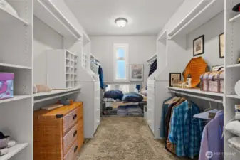 Really nicely sized walk-in closet with thoughtful built-ins